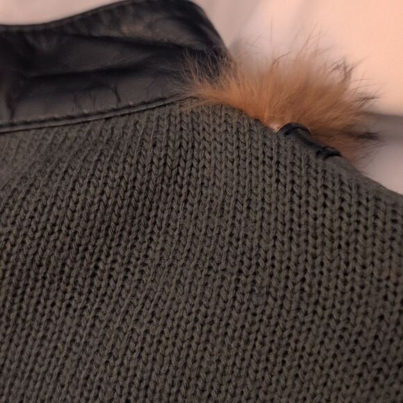 Vintage Jackie Vital leather fur &‎ knit jacket size medium - Picture 8 of 8